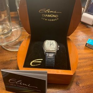 Ladies SS Elini NY XL chronograph w Diamond Bezel